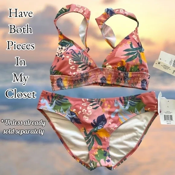 TRUE CRAFT Jungle Print Ruched-Back Hipster Swim Bottoms NWT/Lg - Picture 12 of 12